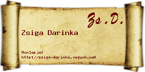 Zsiga Darinka névjegykártya